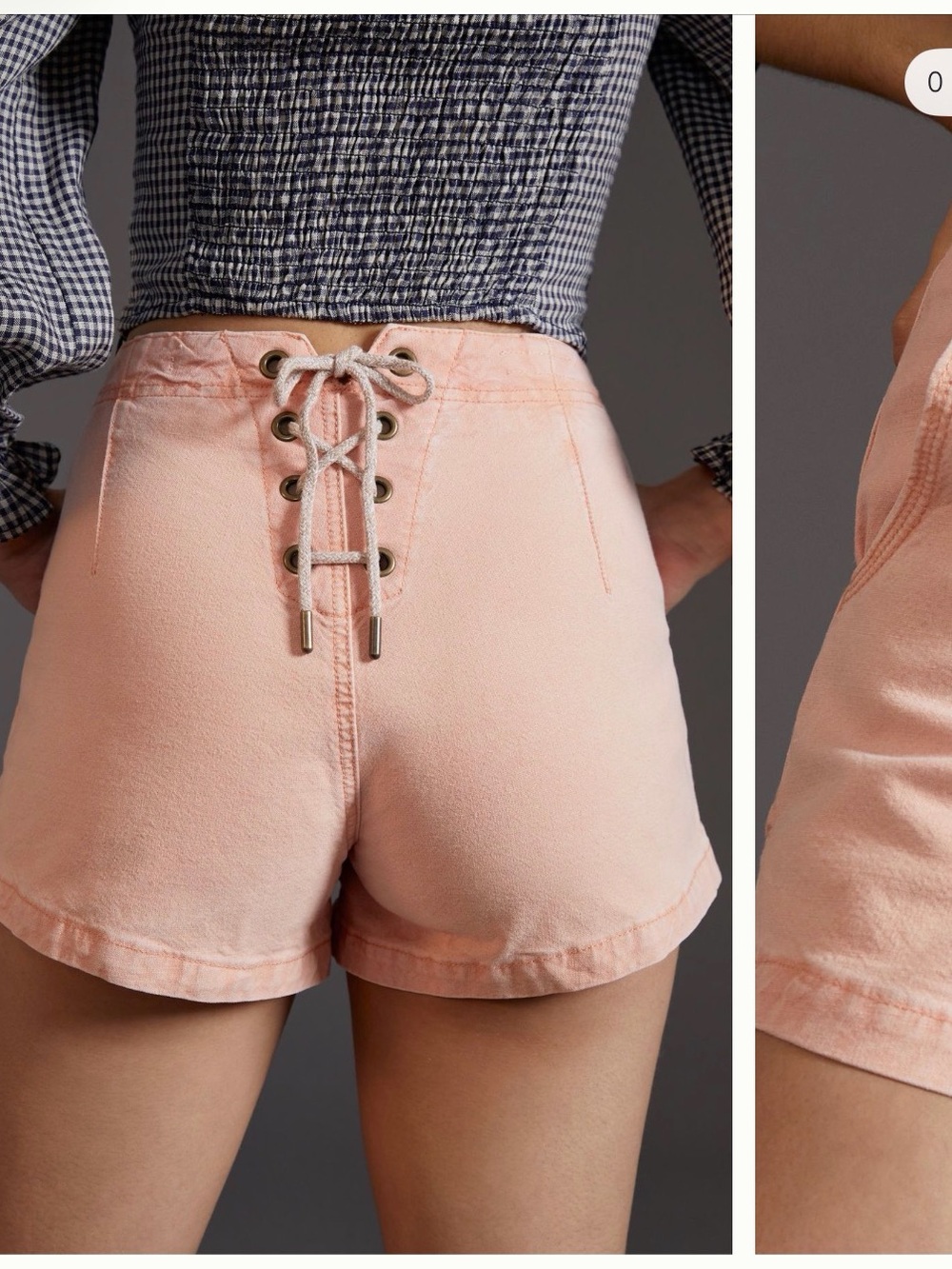 Pilcro Peach Lace-Up High Waist Sailor  Shorts